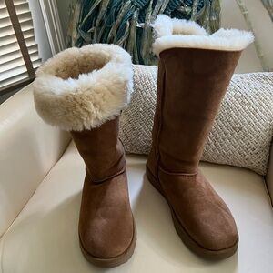 Ugg classic tall boot in Chestnut - with option to fold down top of boot.